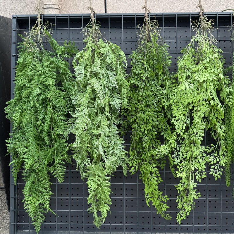 String Of Pearls Plant - フェイクハーブ付きのリアルなプラスチック製の吊り下げ蔓 - レストランのファサードやショッピングモールの装飾用の耐久性のある緑のカーテン