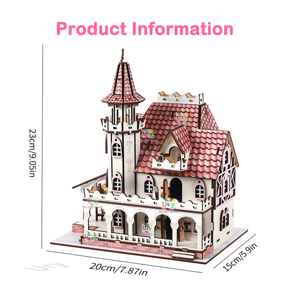 URY 3D 木製パズル中世ピンクドリームプリンセスキャッス - Philodendron Pink Princess のレビューと価格