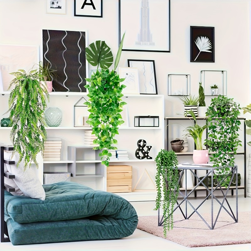 4個セット 吊り下げグリーンセット リアルなフェイクアイビー - String Of Pearls Plant のレビューと価格