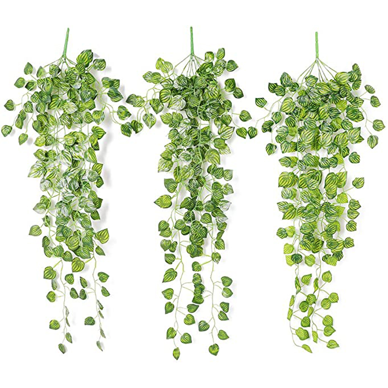 人工ラタン製ハンギングプランツ、イビーの葉の模造品、緑の葉、 - String Of Pearls Plant のレビューと価格