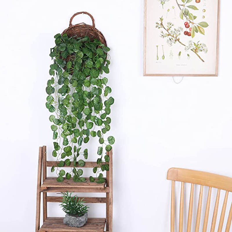 人工ラタン製ハンギングプランツ、イビーの葉の模造品、緑の葉、 - String Of Pearls Plant のレビューと価格