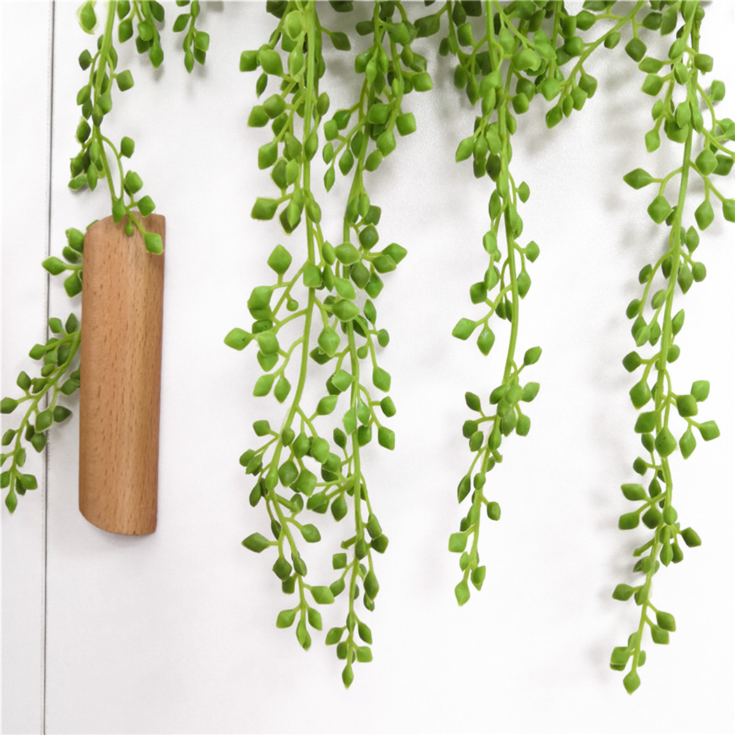 人工植物つる壁掛け籐の葉の枝屋外庭家の装飾プラスチック偽のシ - String Of Pearls Plant のレビューと価格