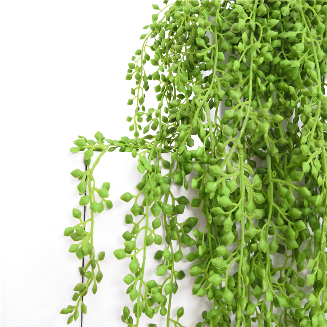人工植物つる壁掛け籐の葉の枝屋外庭家の装飾プラスチック偽のシ - String Of Pearls Plant のレビューと価格